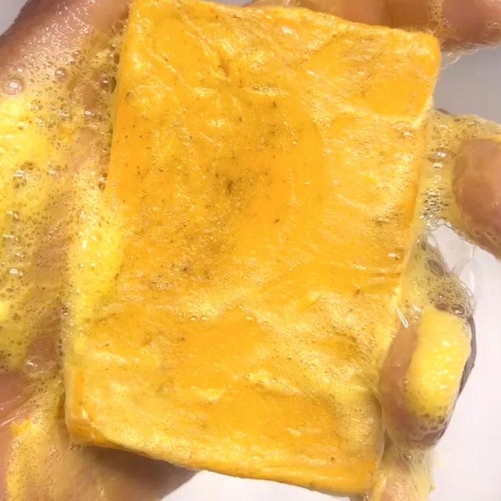 Savon fait à la main au curcuma, savon à l'acide kojique au citron, savon de douche et pour le visage, nettoyage en profondeur pour les soins de la peau du visage et du corps, 100g