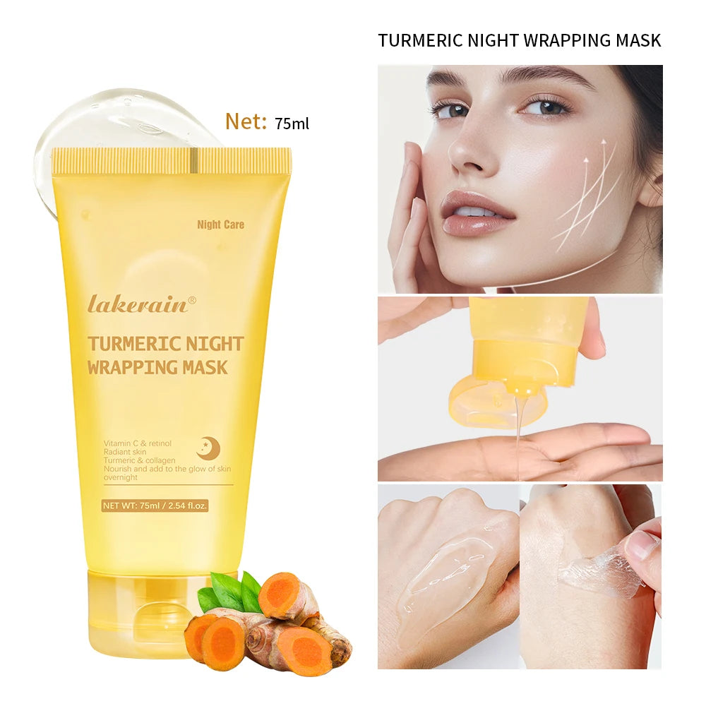 Acide kojique curcuma enveloppe la nuit masque pelable nourrit hydrolysé collagène brillant peau Firmnes coréen soins de la peau