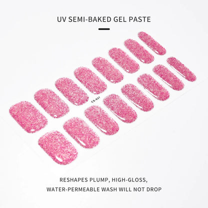 Autocollants d'art d'ongle semi-durci, 16 embouts