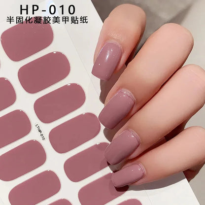 Autocollants d'art d'ongle semi-durci, 16 embouts