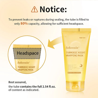 Acide kojique curcuma enveloppe la nuit masque pelable nourrit hydrolysé collagène brillant peau Firmnes coréen soins de la peau