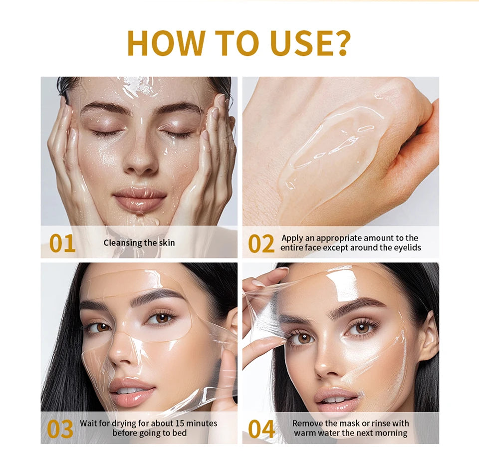 Acide kojique curcuma enveloppe la nuit masque pelable nourrit hydrolysé collagène brillant peau Firmnes coréen soins de la peau