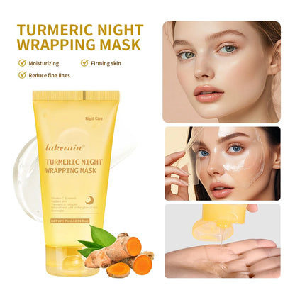 Acide kojique curcuma enveloppe la nuit masque pelable nourrit hydrolysé collagène brillant peau Firmnes coréen soins de la peau