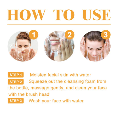 Nettoyant au curcuma, nettoyage en profondeur, acide kojique, dissolvant de points noirs, nettoyage de la peau, contrôle de l'huile, estompe les marques d'acné, mousse éclaircissante