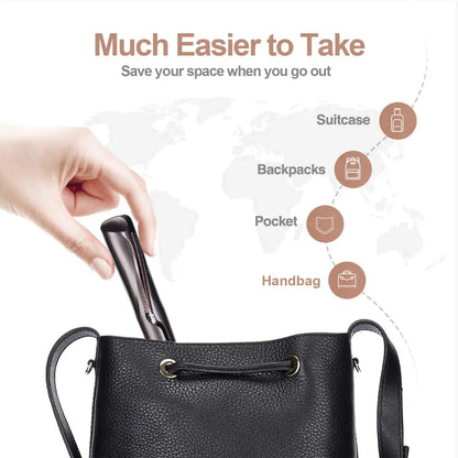 Fer à lisser et bigoudi 2 en 1, professionnel à ions négatifs